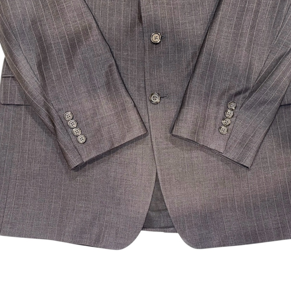 Ralph Lauren LRL 2-Pc Suit Pure Wool Made in Canada Grey Striped 44L / 38x30 - Picture 6 of 16